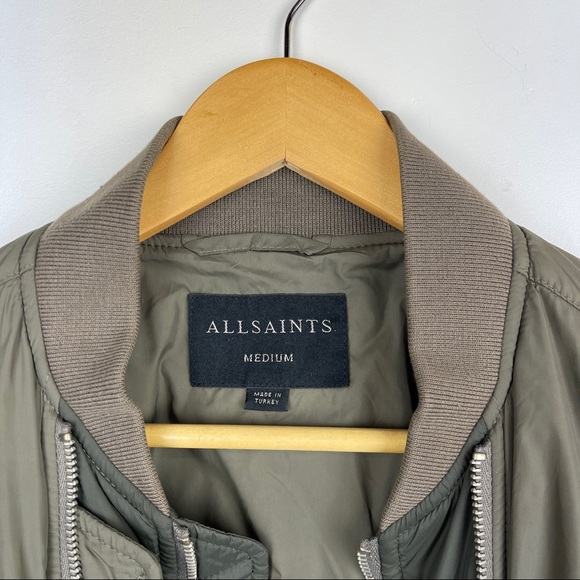 ALLSAINTS Mens NWOT Braddock Bomber Jacket Olive M - Picture 5 of 16